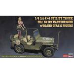 1/24 4x4 Truck mit M2 Maschinengewehr und blonder Frau