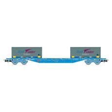 RENFE, 4-achs. Containerwagen MMC3 in blauer Lackierung
