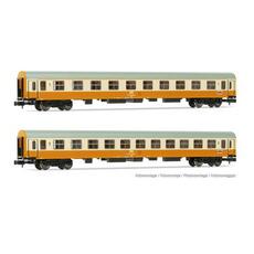 DR, 2-tlg. Set Reisezugwagen Städte-Express, Orange-Beige