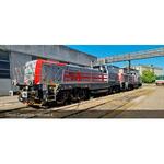 Mercitalia Rail, Diesellokomotive EffiShunter 1000, Silbern, rote Streifen