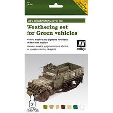 Farb-Set, Alterungs-Set für grüne Fahrzeuge, 7 x 8 ml *