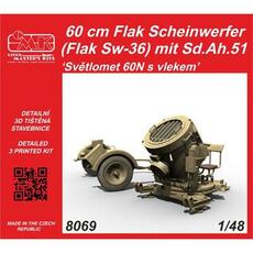 60 cm Flak Scheinwerfer (Flak Sw-36) mit Sd.Ah.51 / Sv?tlomet 60N s vlekem 1/48 in 1:48