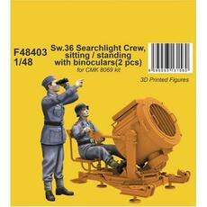 Sw.36 Searchlight Crew, sitting / standing with binoculars in 1:48