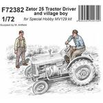 Zetor 25 Tractor Driver and village boy 1/72 in 1:72