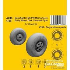 Beufighter Mk.I/VI Mainwheels - Early Wheel Hub / Smooth Tyre in 1:48