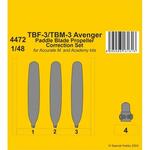 TBF-3/TBM-3 Avenger Paddle Blade Propeller Correction Set 1/48 for Accurate/Academy kits in 1:48