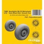 Beufighter Mk.I/VI Mainwheels - Early Wheel Hub / Smooth Tyre in 1:72