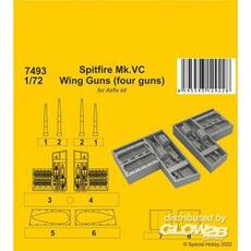 Spitfire Mk.VC Wing Guns (four guns) / for Airfix kit in 1:72