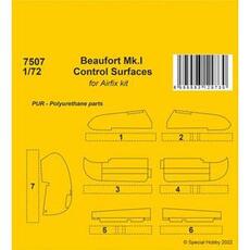 Beaufort Mk.I Control Surfaces 1/72 / for Airfix kit in 1:72