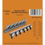 Typhoon Mk.I Standard Exhausts / for Airfix kit in 1:72