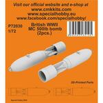 British WWII MC 500lb bomb Mk.IV (2pcs.) in 1:72