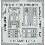 F-16C Block 25/42 seatbelts STEEL 1/48 for KINETIC in 1:48