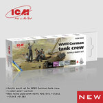 Acrylic paint set for WWII German tank crew 6 x 12 ml