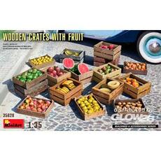 Wooden Crates with Fruit in 1:35