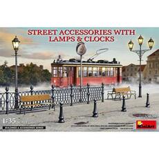STREET ACCESSORIES WITH LAMPS & CLOCKS in 1:35