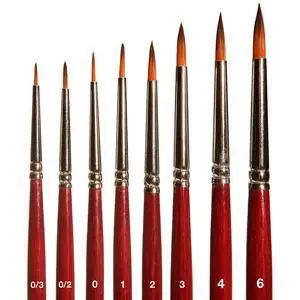 Pinsel-Set, Rundpinsel mit brauner Spitze