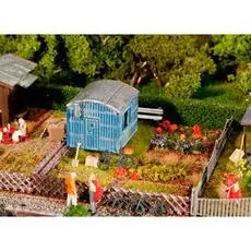 Schrebergarten mit Bauwagen
