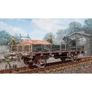 1/35 Deutscher Eisenbahnwagen, niedrige Seitenwände