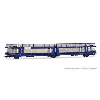 Transfesa, dreiachsiger Autotransporter, modernisierter Laeks 63C Hispanauto, blau, Ep. VI
