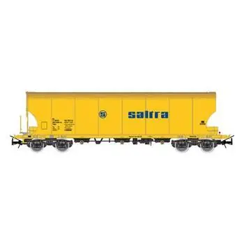RENFE, vierachsiger Getreidehopper-Wagen, Saltra,gelb mit blauem Logo, Ep. IV-V