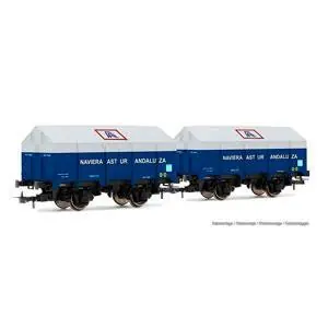 RENFE, 2-tlg. Set 2-achsige gedeckte Güterwagen PX, Naviera Astur Andaluza