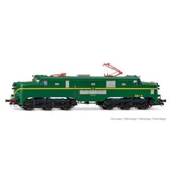 RENFE, 277-023, mit einarmigen Stromabnehmern, grün/gelb, Ep. IV, DCC-Decoder