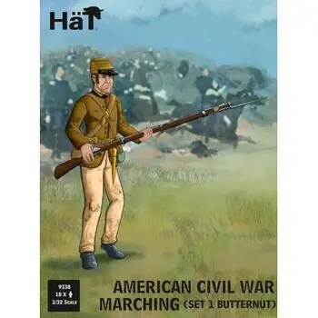 1/32 Amerikanischer Bürgerkrieg, beige, marschierend, Set 1