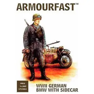1/72 WWII Deutsche Soldaten mit BMW-Motorrad