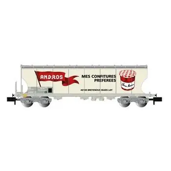 SNCF, 2-tlg. Set 4-achs. Schwenkdachwagen mit gewölbten Silowänden für den Getreidetransport