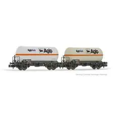 FS, 2er-Set, 2-achsige Benzintankwagen, Agipgas, weiss, Ep. IV FS, 2er-Set, 2-achsige Benzintankwagen, Agipgas, weiss, Ep. IV