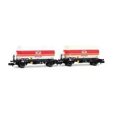 SNCF, 2er-Set, 2-achsige Gastankwagen, AGA Progas,weiss, Ep. IV SNCF, 2er-Set, 2-achsige Gastankwagen, AGA Progas,weiss, Ep. IV