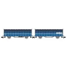 FS, kurzgekuppelter Schiebeplanen-Doppelwagen (2 x2 Achsen) der Bauart Laails 2