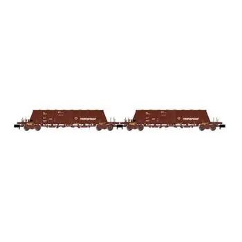 RENFE, 2-tlg Set 4-achs. Selbstentladewagen Faoos