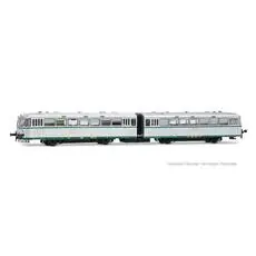 RENFE, zweiteiliger Dieseltriebwagen 591.400 Ferrobus, silbern mit UIC-Markierungen, Ep. IV, DC RENFE, zweiteiliger Dieseltriebwagen 591.400 Ferrobus, silbern mit UIC-Markierungen, Ep. IV, DC