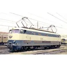 E444 1. Serie, ursprüng. Lackierung ohne roten Streifen, Metallstr., braune Drehgestelle, Ep. IV