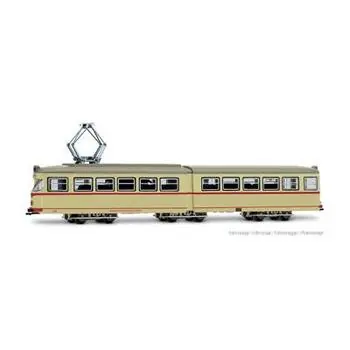 Straßenbahn Duewag GT6, ein Frontlicht, beige/rot,Düsseldorf, Ep. IV-V