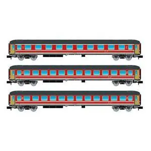 FS, 3-tlg. Set Reisezugwagen UIC-X Typ 1964, rossofegato/grau-beige