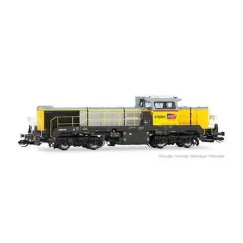SNCF Réseau, Diesellokomotive Vossloh DE 18, gelb-grau, Ep. VI
