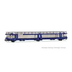 Transfesa, dreiachsiger Autotransporter, modernisierter Laeks 63C Hispanauto, blau, Ep. VI
