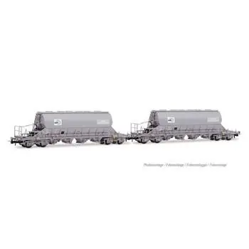 SNCF, 2er-Set, Taoos-Hopperwagen, DMI / Saint Gobain, grau, Ep. V