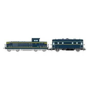SNCF, 040 DG-18, gelb/blau + chaudière 800 kg/h, SHmfp 568, bleu roi, Ep. III