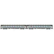 SNCF, 2-tlg. Set DEV Inox Reisezugwagen (kurz) mitCorail-Klassennummern, mit 1x A8, 1x B6D