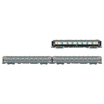 SNCF, 3er-Set Sud Express, Set 2/2, CIWL Salonwagen + 2 x DEV Inox kurz, Folge III/IV