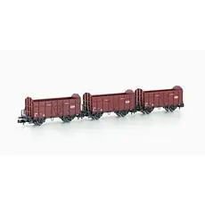 3er Set offene Güterwagen Fbkk SBB, Ep.IV, mit SBBKreuz