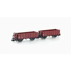 2er Set offene Güterwagen L6 SBB, Ep.IV, Stahl-Ausführung