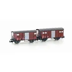 2er Set gedeckte Güterwagen K2 + K3 BLS, EP.IV