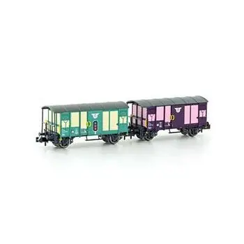 2er Set gedeckte Güterwagen K2 RM, EP.V