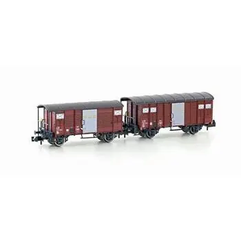 2er Set gedeckte Güterwagen K2 + K3 BLS, EP.IV