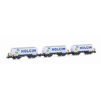 3er Set Zementsilowagen Uacs Holcim, Ep.VI, neuesLogo
