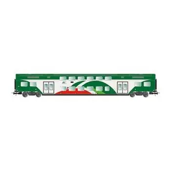 Trenitalia Tper, Vivalto Zwischenwagen, FER Lackierung grün/weiß/rot, geripptes Deck, Ep. VI